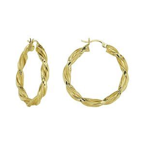 Twisted Hoop Earrings 14K Yellow Gold